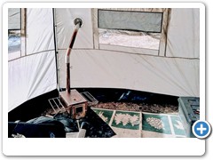 Inside Tent With Wood Stove