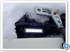 Snowy Light Closeup - One of the side LED flood lights